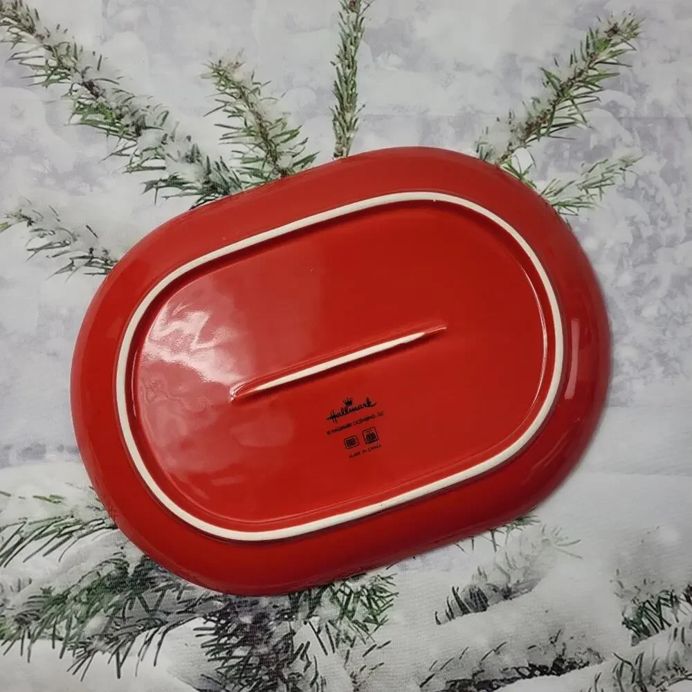 NWOT Hallmark Fresh Baked Cookies Red Serving Platter